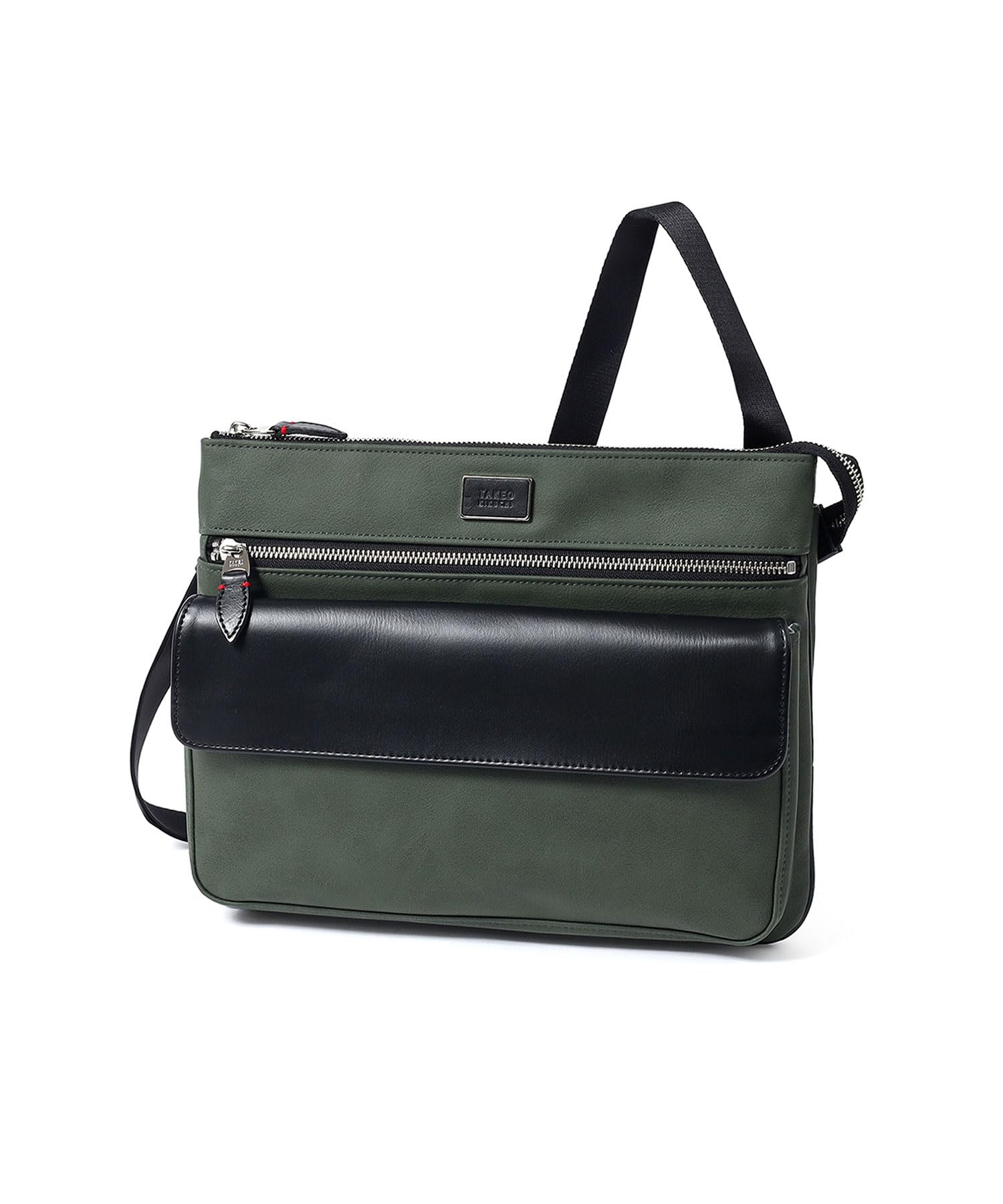 

Takeo Kikuchi Cima Horizontal Shoulder Bag, Made in Japan, No. 740113, Khaki