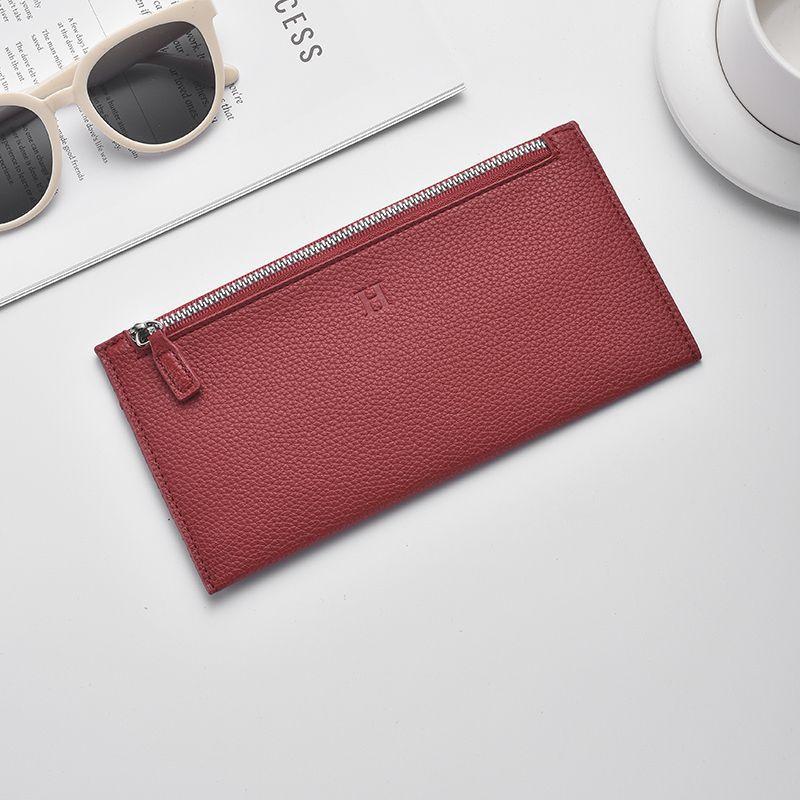 2025 new leather long wallet, women's ultra-thin casual zipper wallet, phone holder, soft leather leather clip,Cosmetic Bag.