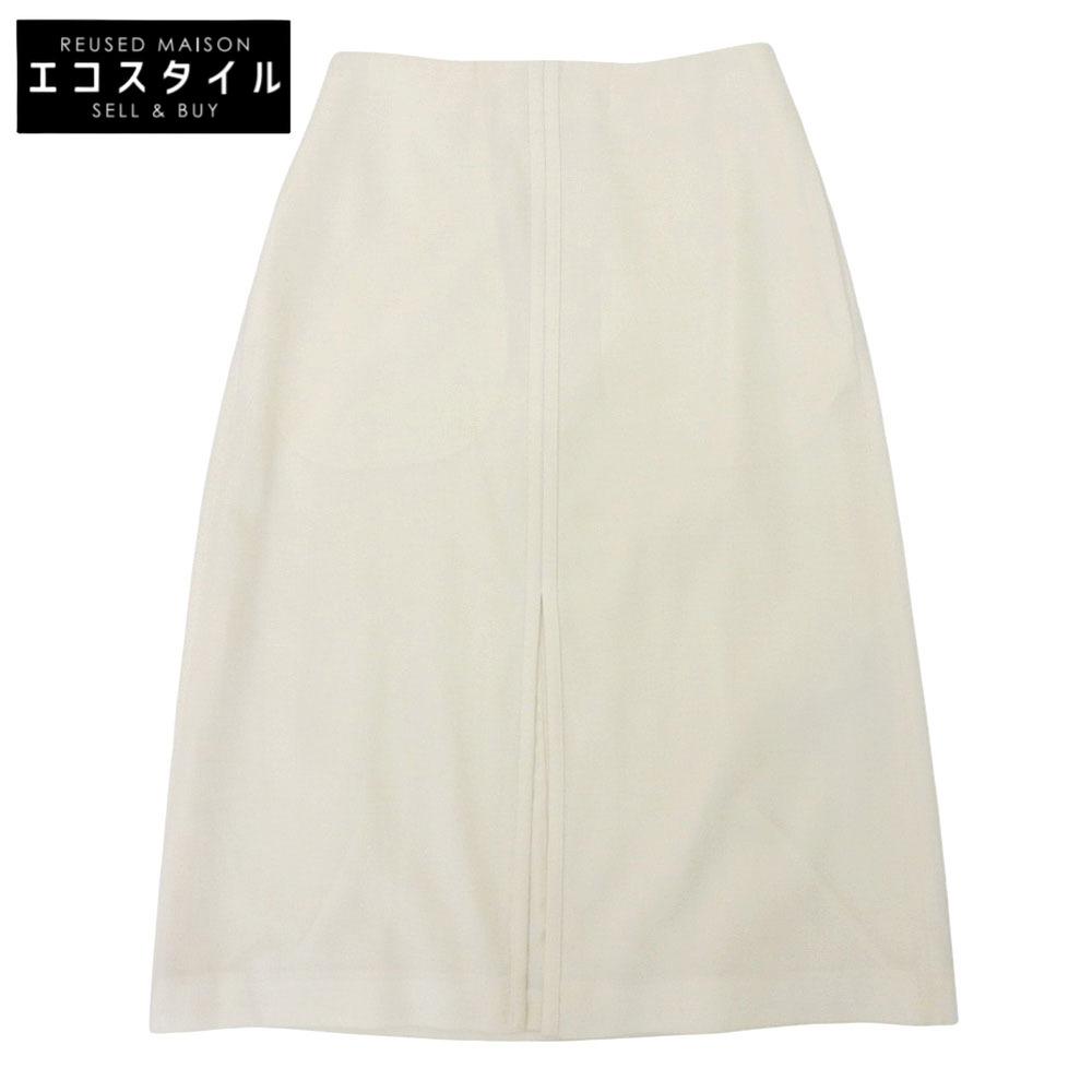 JIL SANDER Beautiful wool front slit skirt for women, Ivory, size 32, 23 years, J52MA0002 skirt 32 IvoryUsed
