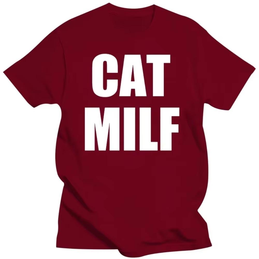 Funny Cat Milf T Shirts Emo Summer Style Graphic Cotton Streetwear Short Sleeve Humor Quote Gifts T-shirt Mens Clothing