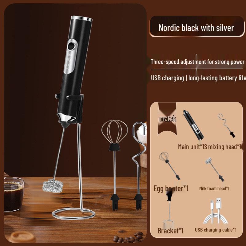 Wireless Electric Handheld Egg Beater & Milk Frother for Cream, Cake, Coffee, Baking
