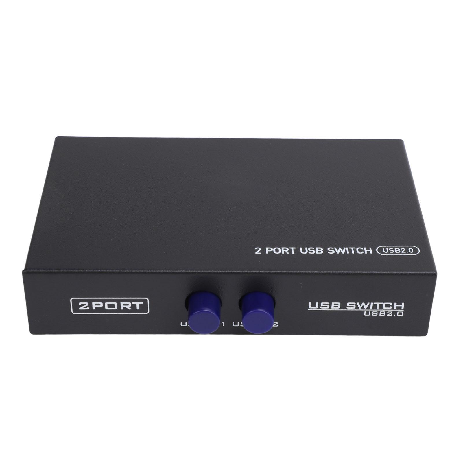 

2 Port USB Switch Professional Efficient 2 PCs Share 1 USB Device USB 2.0 Switcher for Printer