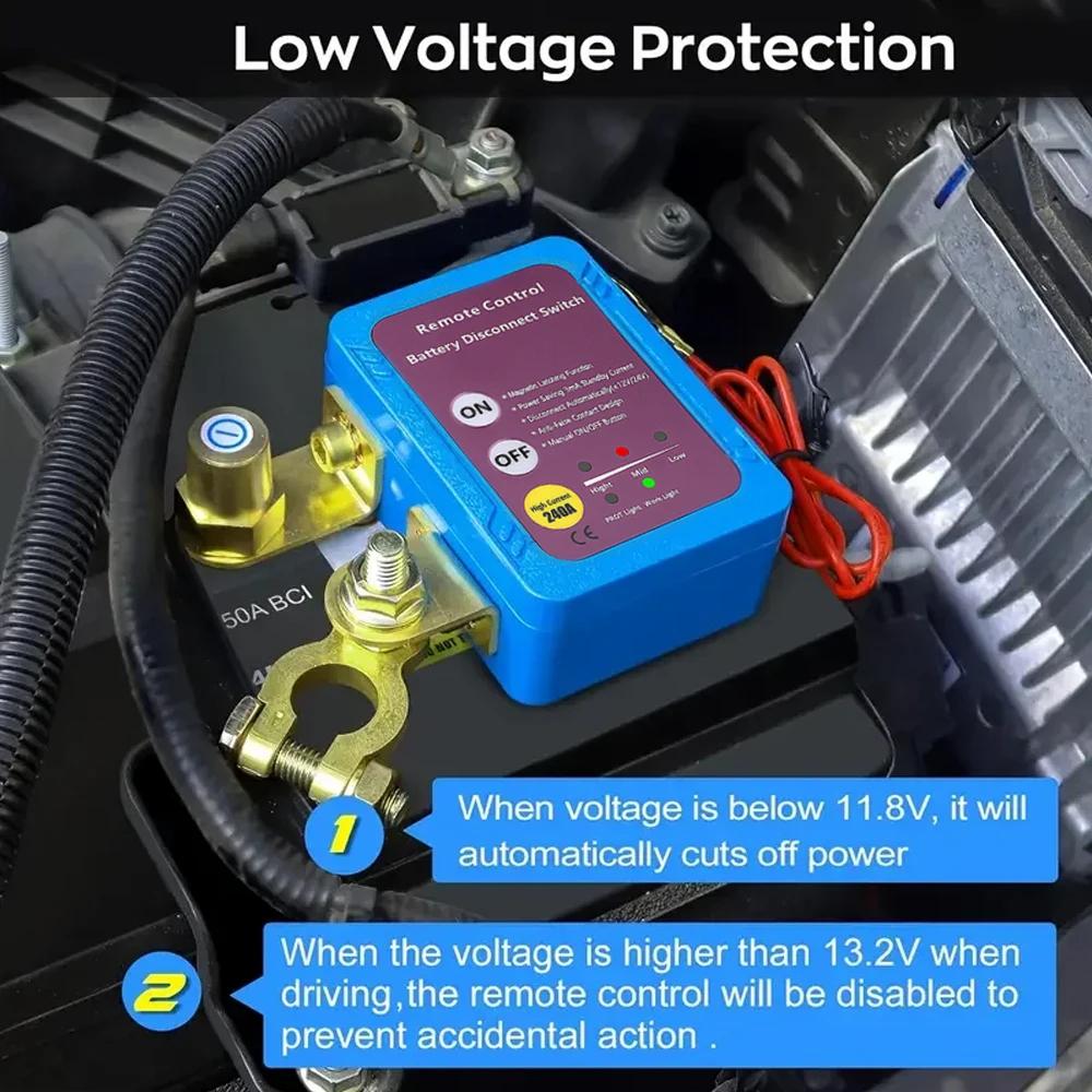 12V 240A Battery Disconnect Power Switch with Remote Control Car Truck Kill Switch Shut off Cut off Switch