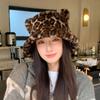 Spotted Leopard Print Bucket Hat Women'S Autumn And Winter Warm And Cold-Proof Bag Head Hat Showing Small Face Versatile Casual Basin Hat