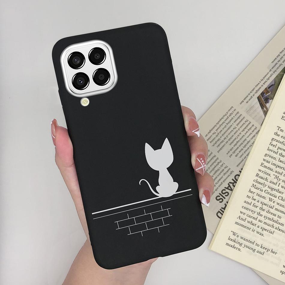 For Samsung Galaxy M33 5G Case Heart Cartoon Silicone Matte Shockproof Phone Cover For SamsungM33 GalaxyM33 M 33 Funda Shell TPU