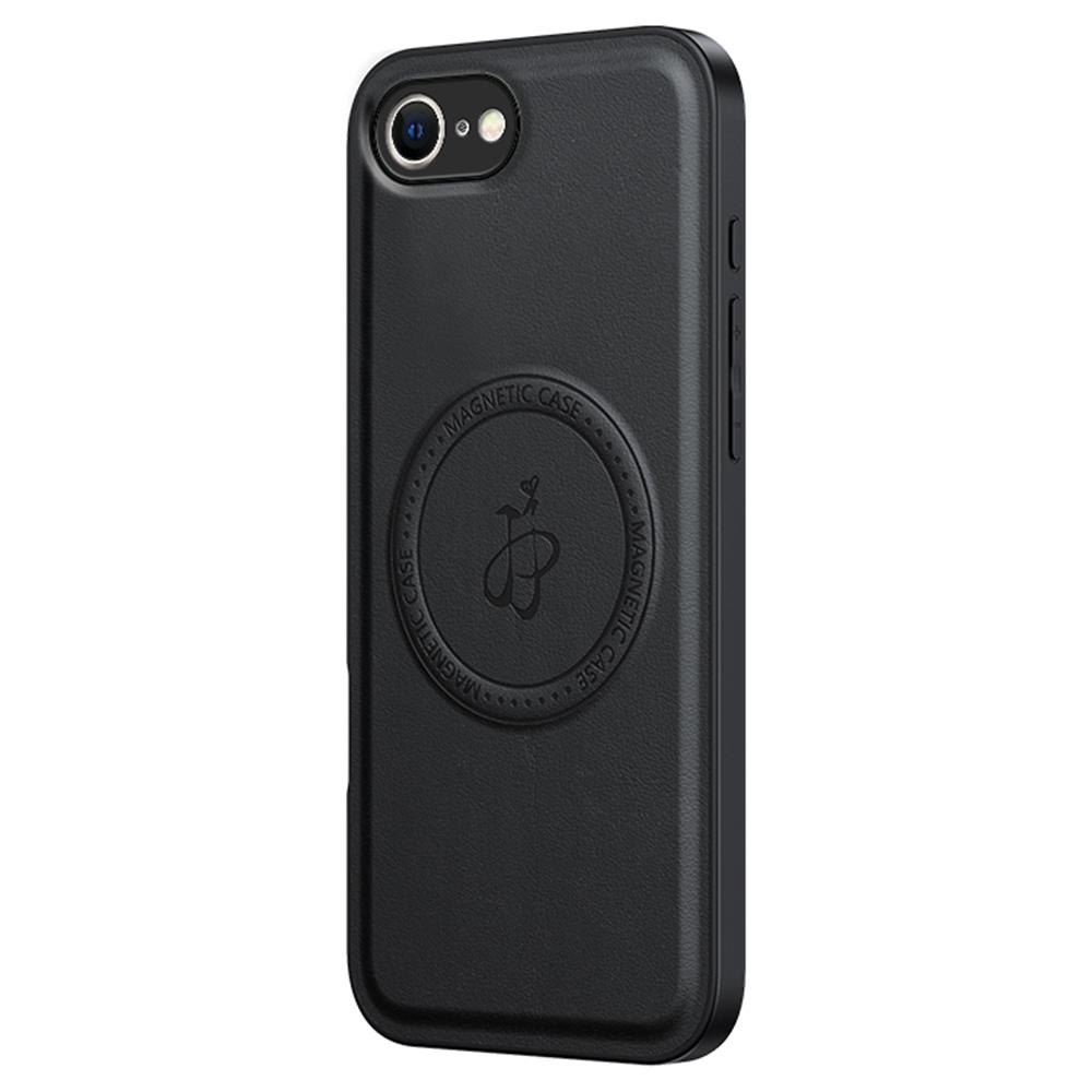 For iPhone 16e Magnetic Case PU+TPU+PC Phone Back Cover Drop Resistant