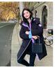 Autumn And Winter Womens Jacket Midlength Hooded Jacket Loose Casual Student Thickened Windproof Warm Jacket