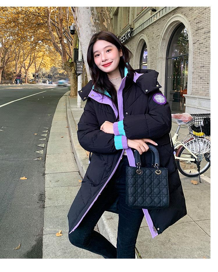 Autumn And Winter Womens Jacket Midlength Hooded Jacket Loose Casual Student Thickened Windproof Warm Jacket