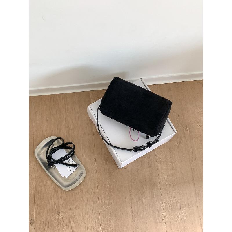 Suede Bag Autumn and Winter New Simple and Versatile Small Handbag Zipper Niche Shoulder Messenger Bag