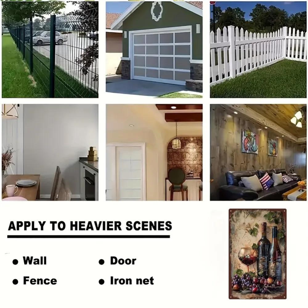 Vintage Metal Sign Plaque 2D Iron Painting Wall Art 20x30cm Wine Bottle Decor