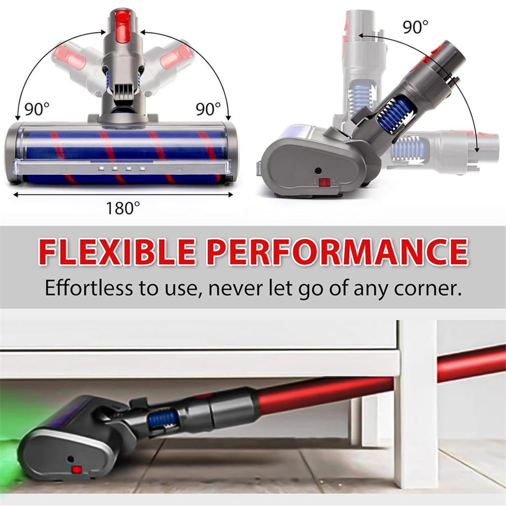 Čisticí hlava Měkký válečkový kartáč pro Dyson V7 V8 V10 V11 G5 akumulátorový nástavec na vysavač s prachovými LED světly pro tvrdé podlahy