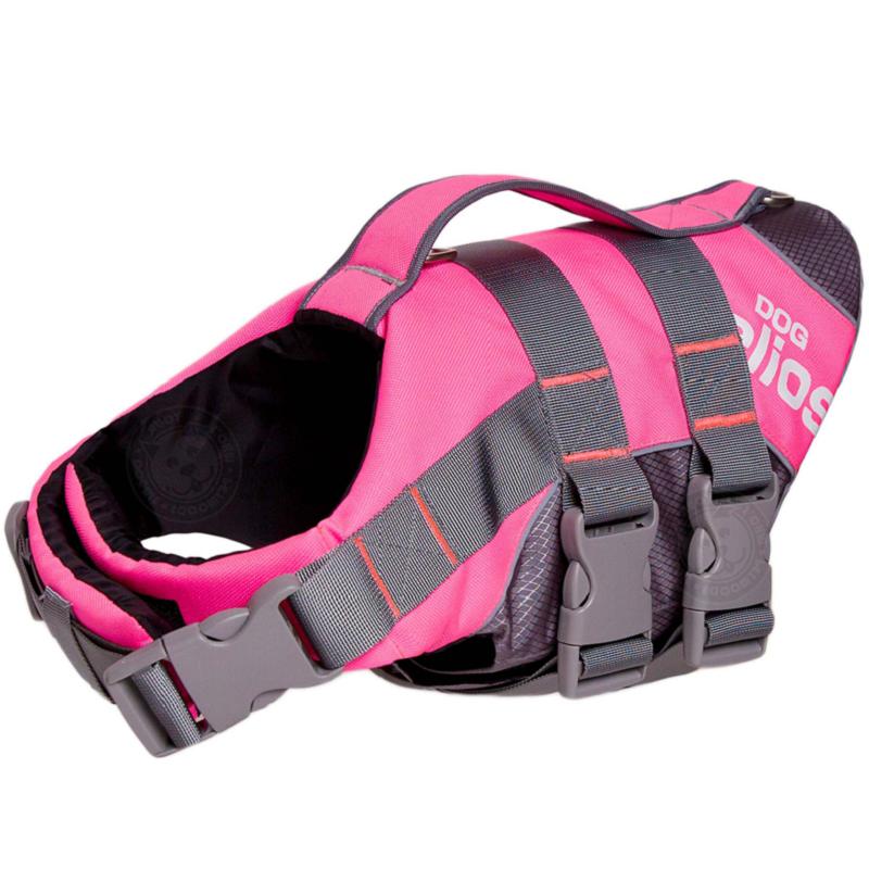 Janpet Hundeschwimmweste Sommer Sicherheitskleidung Hundeschwimmweste Schwimmkleidung Badebekleidung Haustier Mantel Jacke (pink,S) rosa