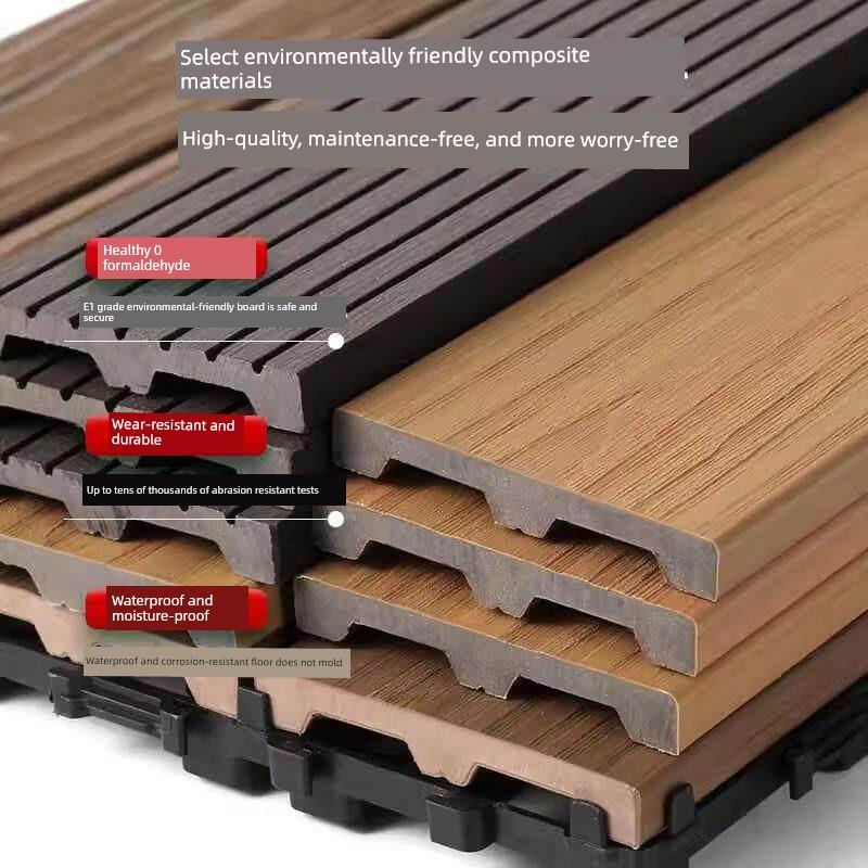 Outdoor Interlocking Flooring, Outdoor Plastic Wood Flooring, No-Guake Board Terrace, Courtyard, Balcony, Bathroom Floor Mat, Environmentally