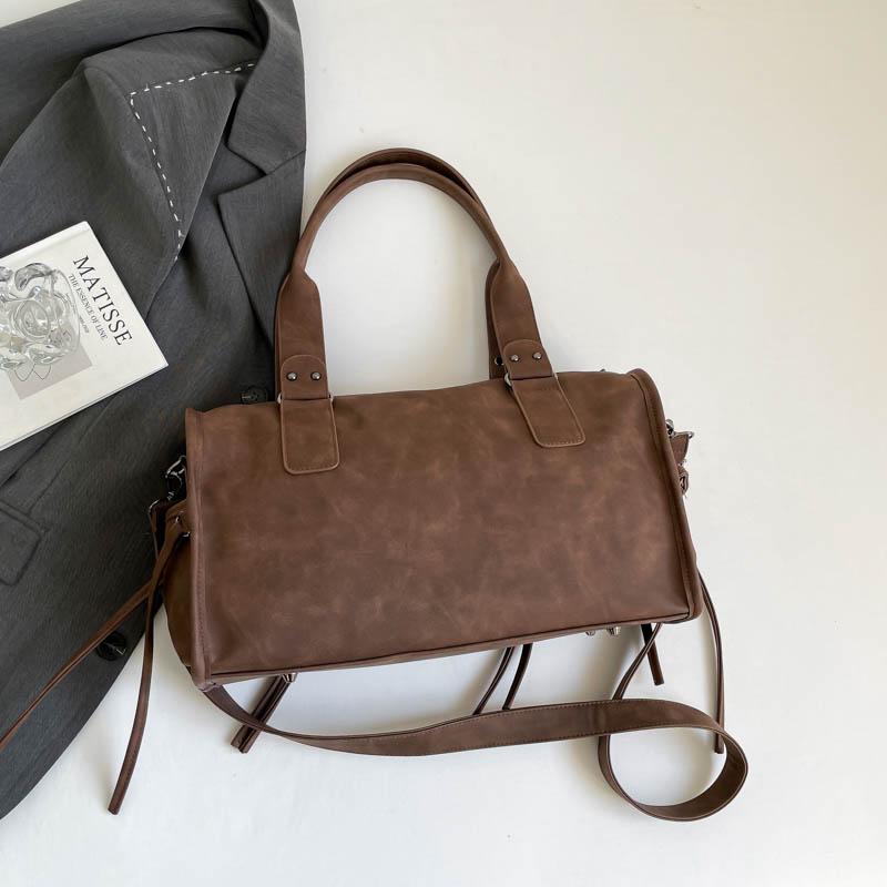 Suede Tote Bag Women's Fashion Shoulder Bag with Lace Up Detail and Adjustable Crossbody Strap