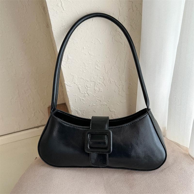 Stylish Minimalist Ins Small Batch Bag Pu Material Street Fashion Shoulder Bag 2023 Winter New Bag