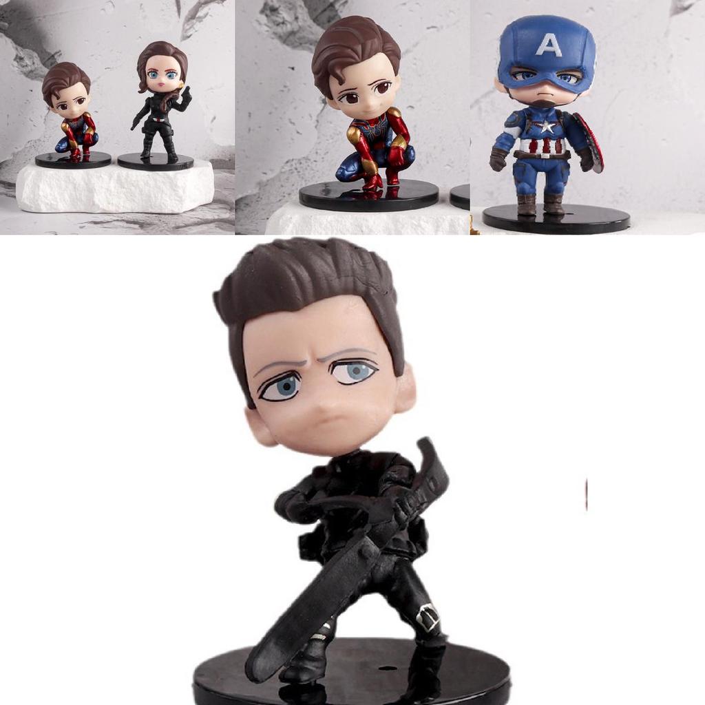 Q Version Of Avengers Captain America Iron Man Thanos Spider-man Miniature Model Decoration For Marvel Fans