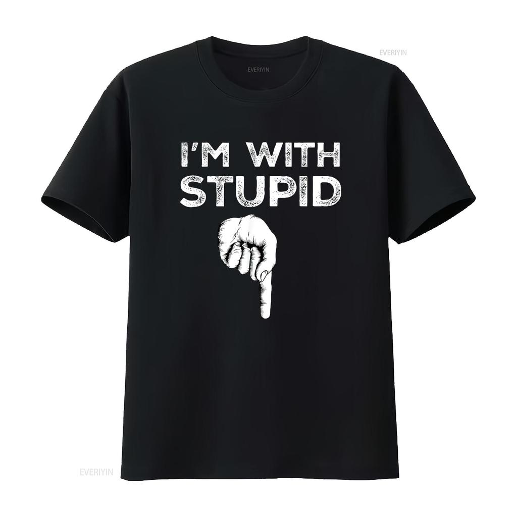 I M With Stupid Down Arrow Funny Dirty Offensive Rude Joke T Shirt Black Medium Vintage Washed Soft Homme Stretched Stylish