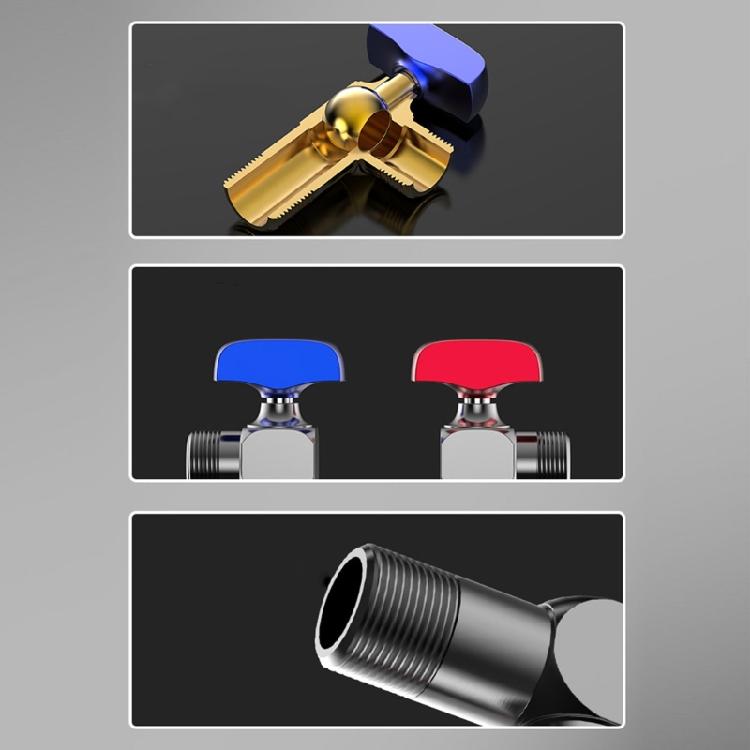 Bathroom High Flows Hot/Cold Water Shut Off Valves 1/2inch Turn Angle Stop Valves Metal Plumbing Fitting Easy to Install