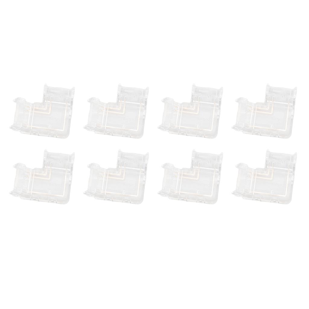 8pcs LED Strip Light Connector Professional Transparent 3Pin L Shaped COB Connector for COB LED