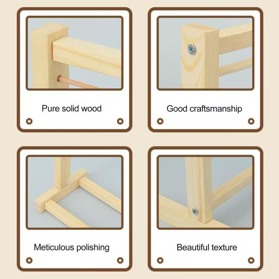 Doll Clothes Rack with Mini Hanger Wooden Girl Doll Garment Display Organizer Rack Dollhouse Clothing Wardrobe Furniture Accessories