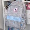 Schoolbag new fresh and sweet plaid backpack junior high school students casual simple light commuting versatile large capacity backpack