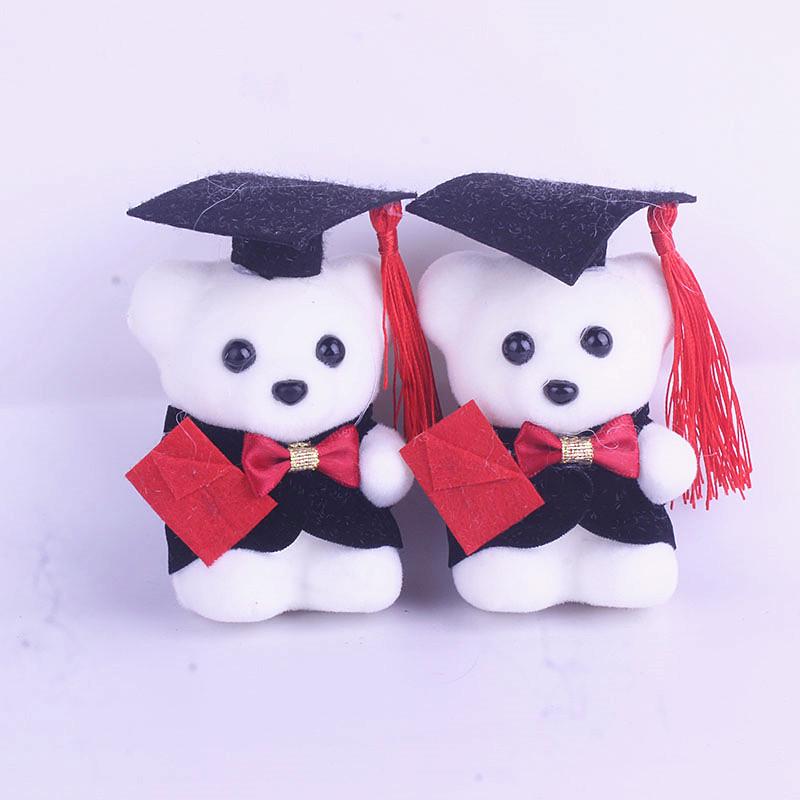 Graduation Season Plush Bears: Ice Cream Flocking, Bachelor, Master, Doctoral Hats - 11cm Standing Bear 14cm / Sitting Bear 11cm
