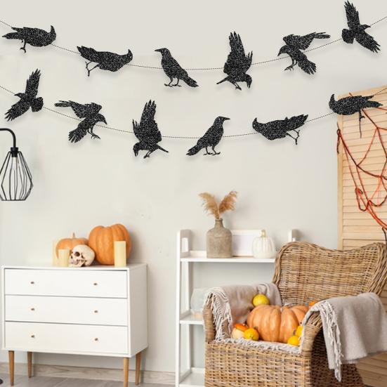 Corvo Nero Decorazione di Halloween Esaltatore di Atmosfera Festiva Striscione per Feste Decorazione per Feste in Casa Festival