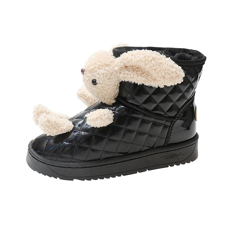 

Розпродаж жіночого взуття 2024 Нові жіночі чоботи без сліпів Зимові потовщені короткі плюшеві ботильйони Мила дівчина з мультфільмом Теплі зимові чоботи 36 чорний