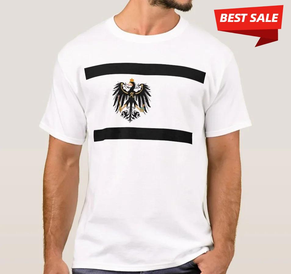 T-shirt Nazionale Regno di Prussia Retrò 100% Cotone Girocollo Manica Corta Estiva Casual da Uomo Streetwear