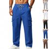 Men S American Style Loose Straight Cargo Pants With Multi Pockets