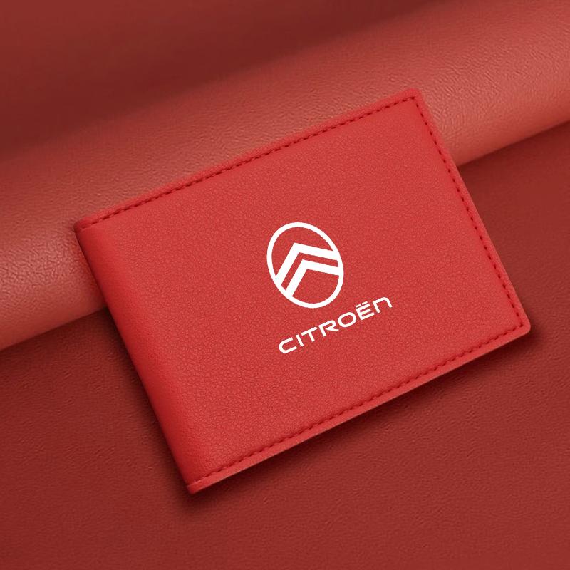 PJHC7 Auto Driver License Cover ID Card Wallet Car Accessories For Citroen e-C3 e-C4 X C5X C3 C4 Aircross Cactus Picasso C-Crosser C6