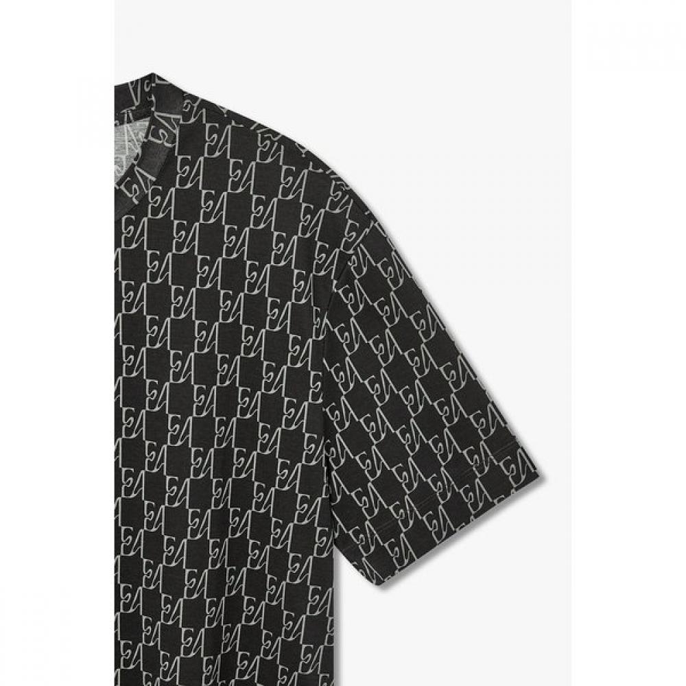 Emporio Armani Men S Allover Logo PaTTern PrinT T ShirT A516326003