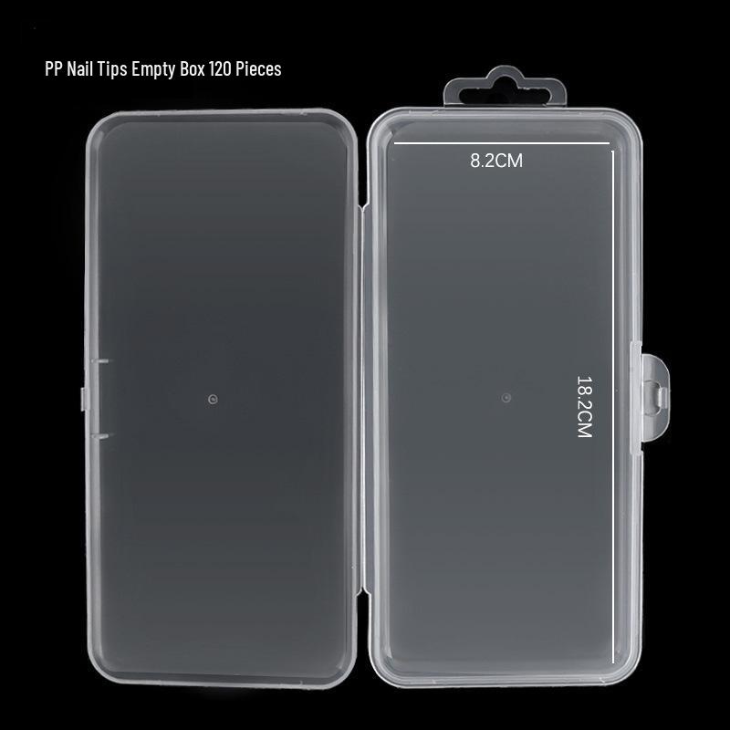 Semi-Transparent Nail Art Tips Storage Box, 240 Pieces with Flat Bottom - Holds 120 False Fingernail Tips