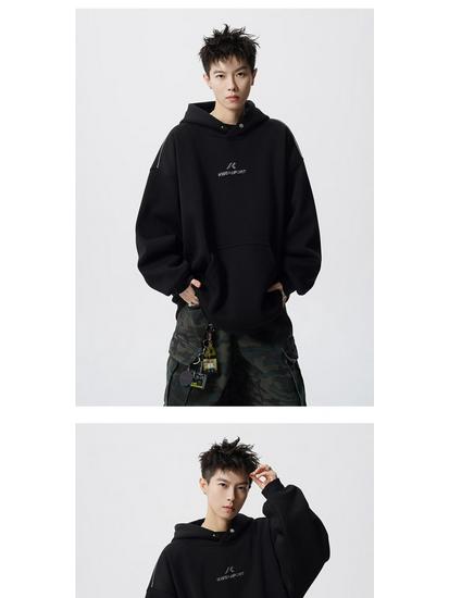 Unisex Trendy Button Design Hooded Sweatshirt - Versatile Loose Fit