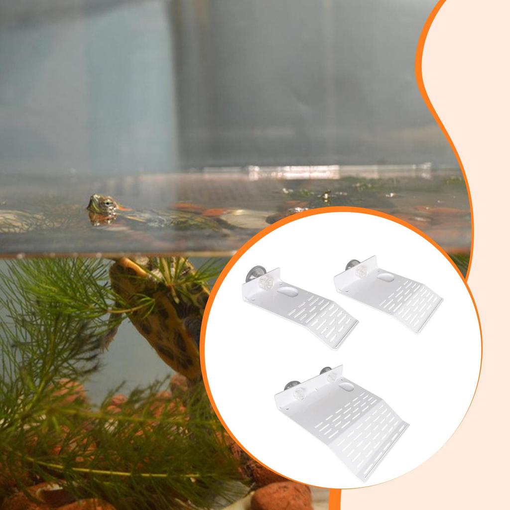 Turtle Basking Platform Reptile Habitat Accessory Easy Installation Ramp Wharf Reptile Basking Dock for Frog Amphibians Aquarium
