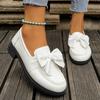 Fashion Fashion White Bowknot Loafers for Women 2025 Spring Summer Lightweight Slip On Casual Shoes Woman Comfort Low Heels Single Shoes