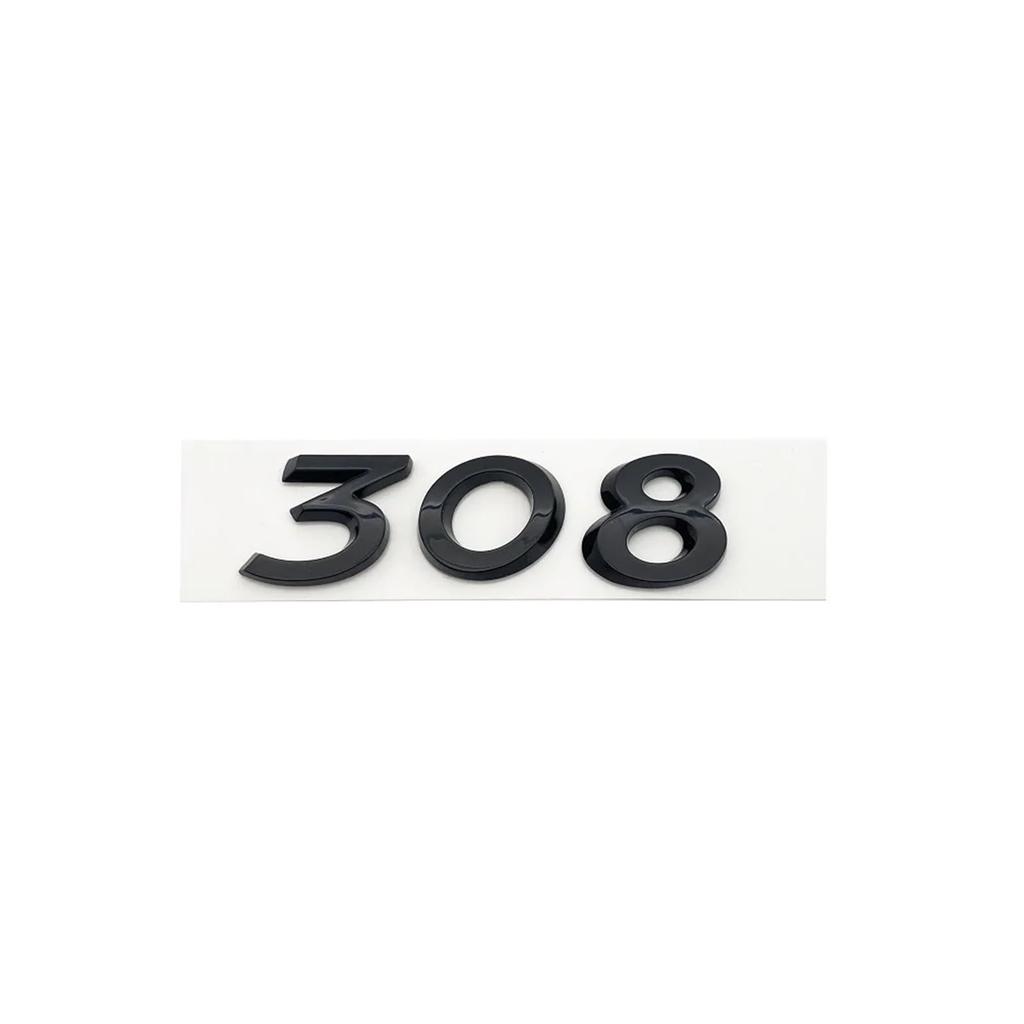 ALMVIS 3D Black Silver Letters 206 207 301 307 308 408 508 Emblem Peugeot