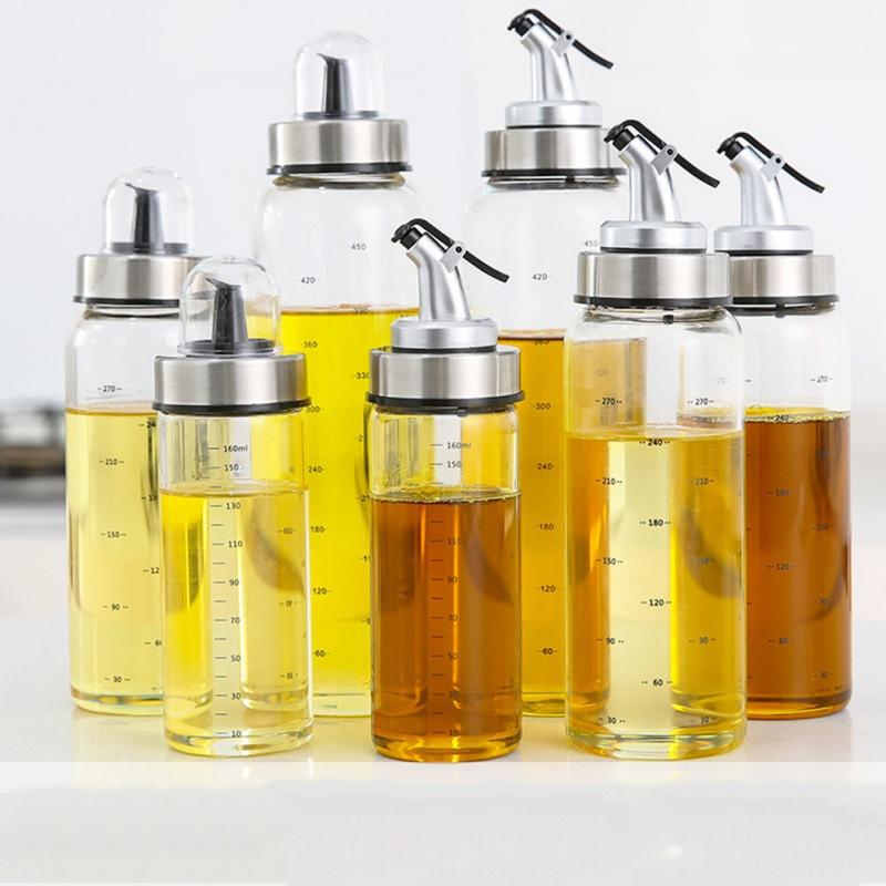 Shatterproof Glass Olive Oil Dispenser Bottle Leakproof Oil Dispenser with Spouts Cooking Oil and Vinegar Cruet Dispenser Bottle