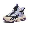Hongxing Erke Comfortable Warm Mid-Top Casual Shoes Kids sneakers Black Purple 65124421010-008