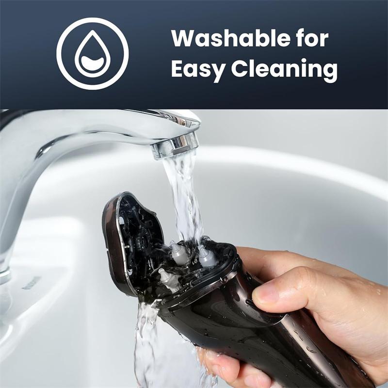 High-Quality USB Rechargeable Electric Shaver for Men Fully Waterproof Triple Blade System Digital Battery Indicator Multi-Function Shaver