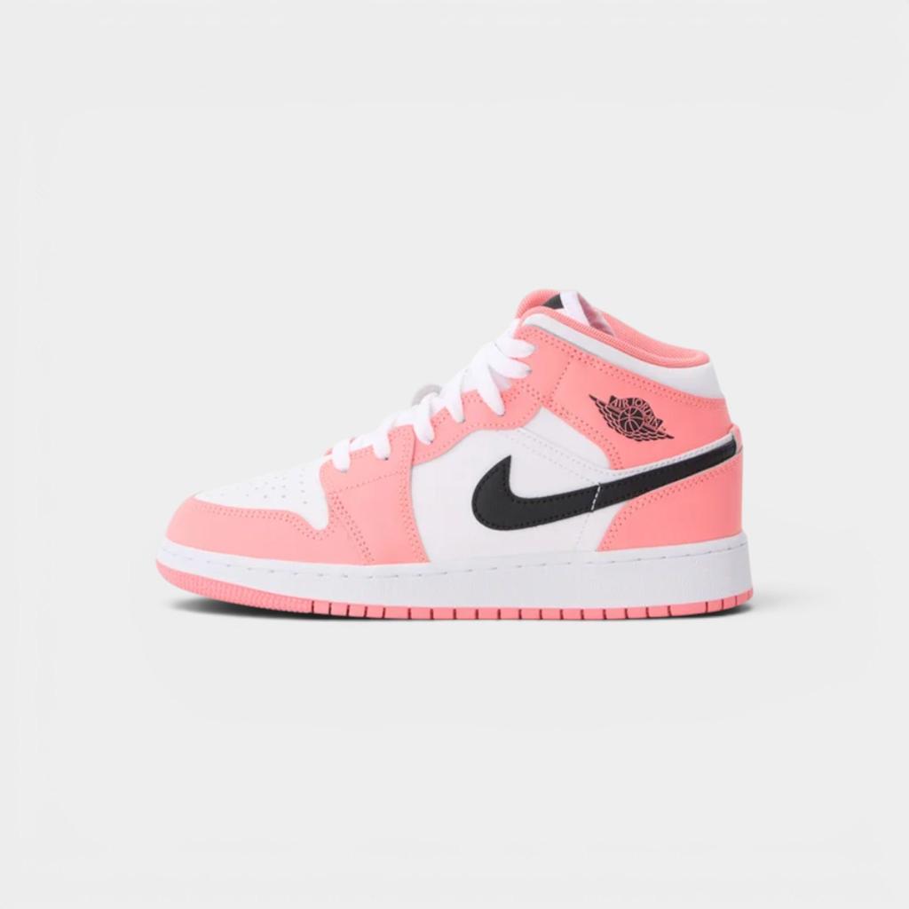 Jordan 1 Mid Pink Gaze/Black-White