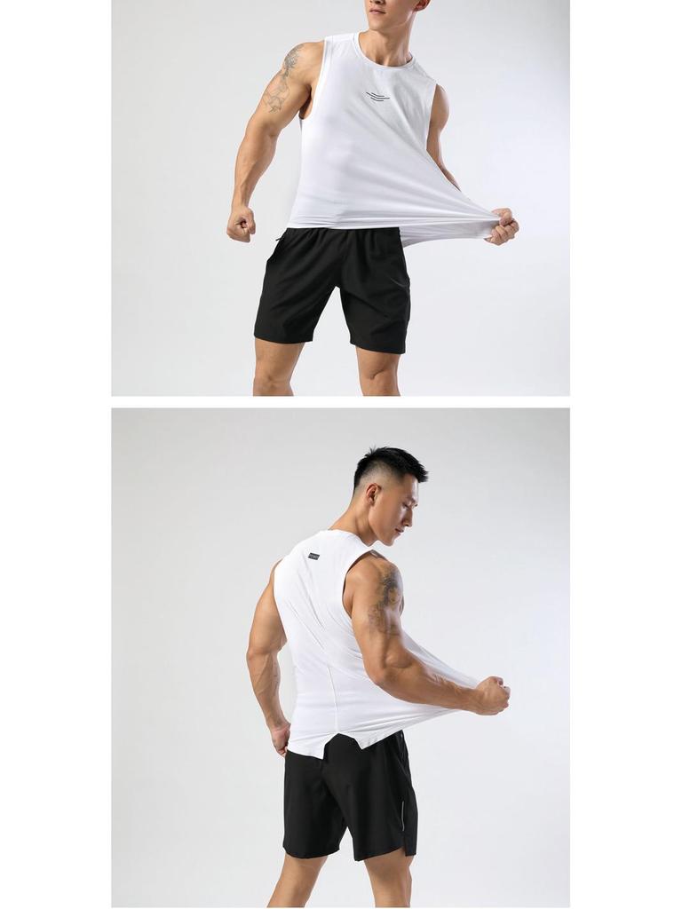 Herr Snabbtorkande Lös Passform Plus Size Sommar Basketlinne