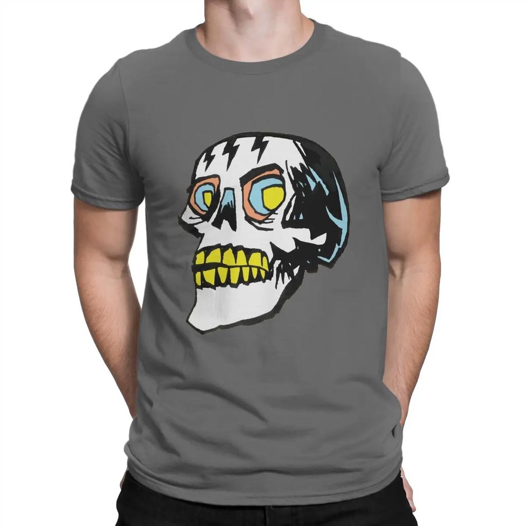 Skull Funk Wizard T-Shirt Men Skull Novelty Cotton Tees Round Collar Short Sleeve T Shirts Gift Idea Tops