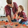 44-Piece Set Pretend Play Tools Toy Kit with Electric Drill Building Tools Toy Box for Kids Boys And Girls with Chair