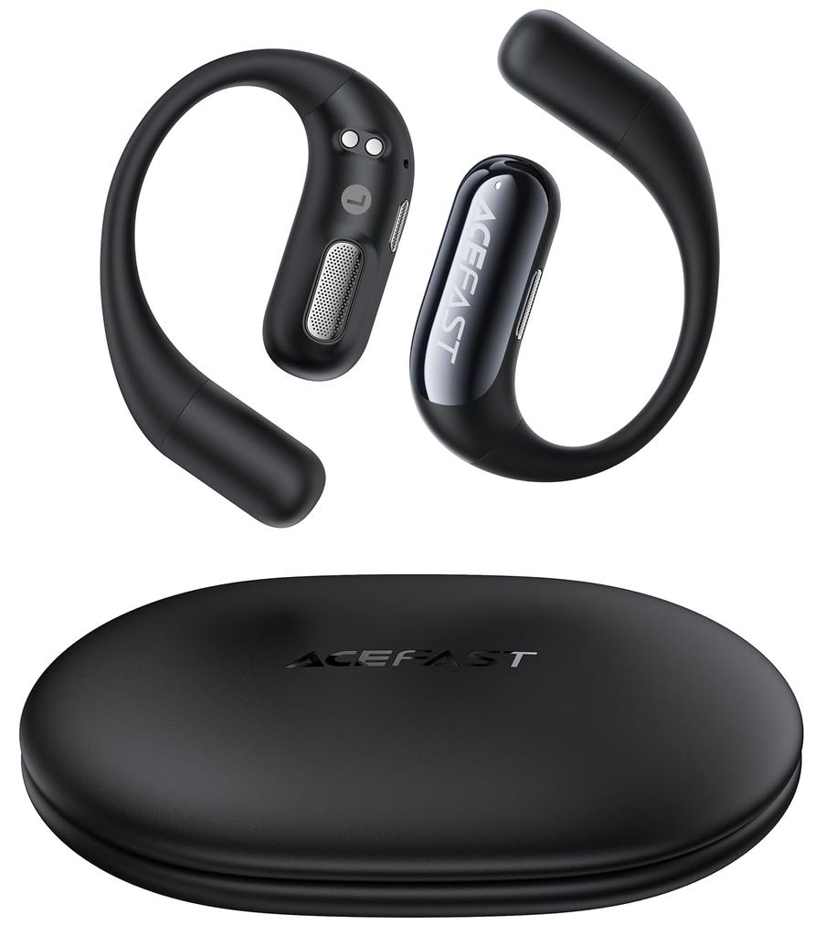 Without Open Ear Wireless Bluetooth Block Your Fast Earphones with Ear Left and Right Separated Completely Wireless Type Air ACEFIT Black [Challenge