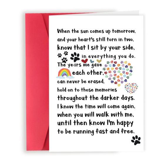 Pet Sympathy Card Dog Loss Condolence Card Doggy Bereavement Card for Dog Lover