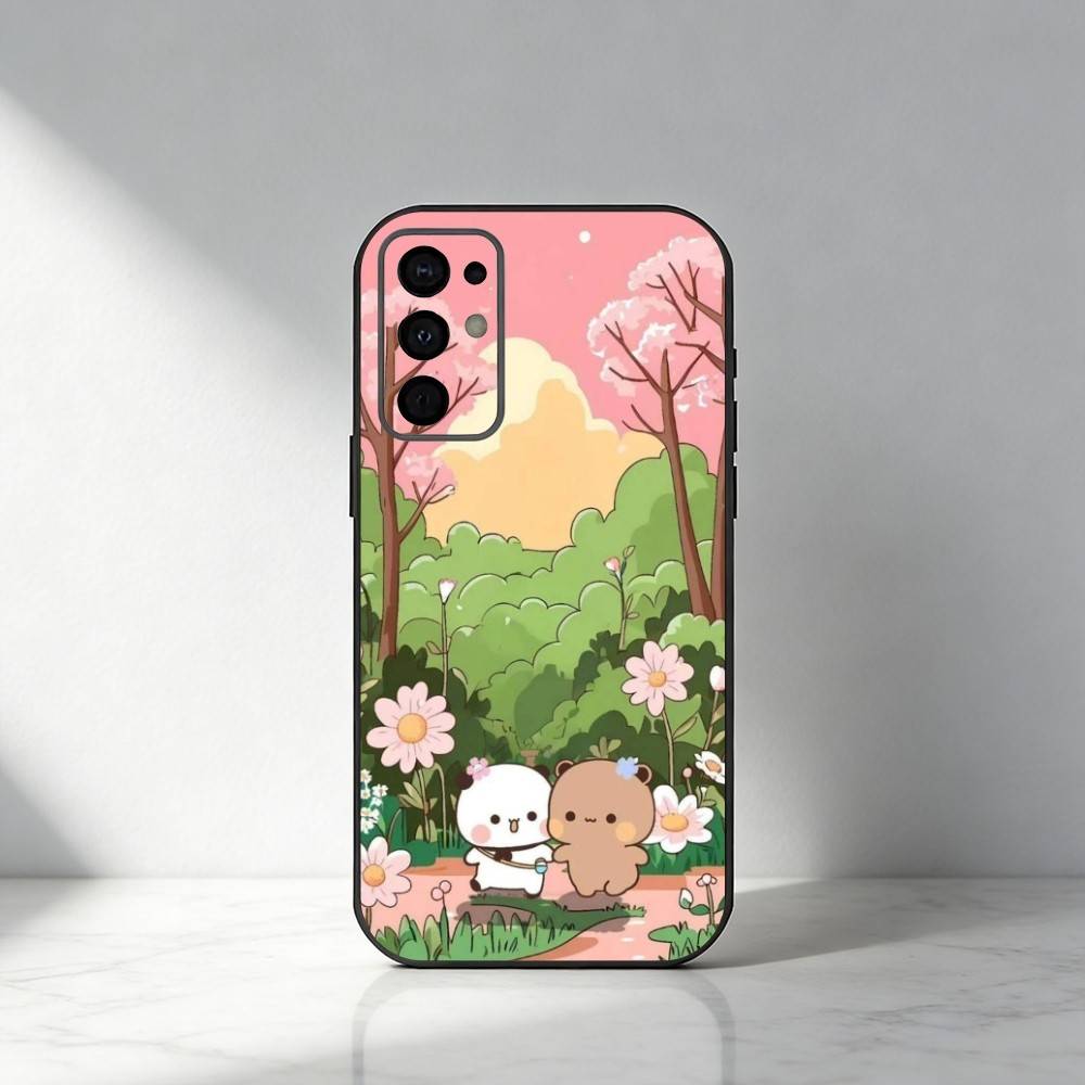 Cute BuBu D-DuDu Phone Case For Samsung S25,S24,S21,S22,S23,S30,Ultra,S20,Plus,Fe,Note,5G Black Cover