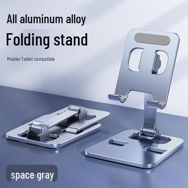 360° Rotating Aluminum Alloy Phone & Tablet Holder: Durable, Foldable, Stable Desktop Stand