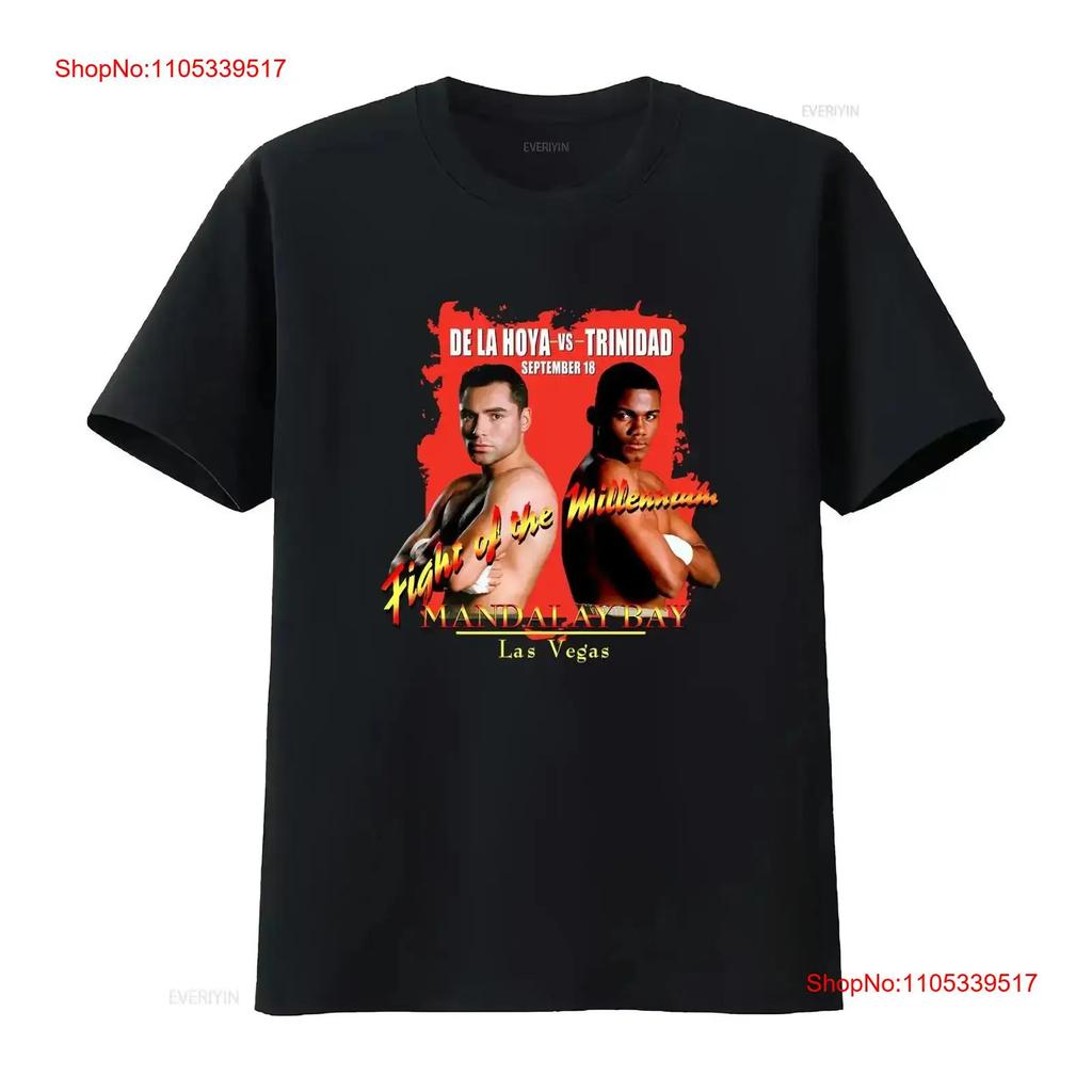 Oscar De La Hoya Vs Trinidad Camacho Boxing Black Men All Size T Shirt S519 long sleeves vintage Washed Stylish Casual vintage