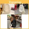 New Japanese Style Middle School Backpack High School Student Large Capacity Shoulder Bag College Student Solid Color Casual Backpack Khaki